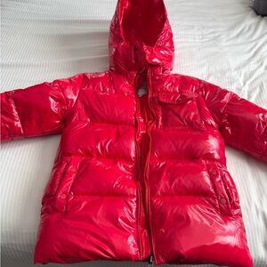 Moncler Shiny Red Kids Puffer Jacket